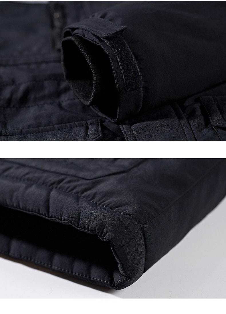 fleecejacka herr vinterjacka tjock varm huva parka militär vindjacka vinter utomhus vindtät lätt avtagbar keps trenchcoat ytterkläder topp skidåkning fiske klättring ljusblå skärm 2025 - $83.99 –P8