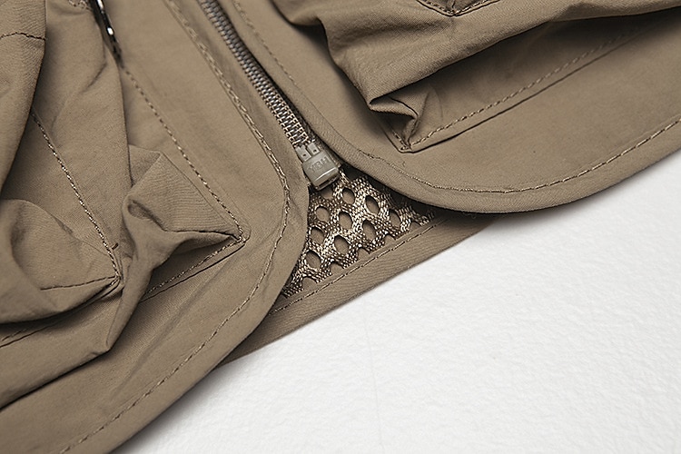 Men's Fishing Vest Hiking Vest Sleeveless V Neck Vest / Gilet Jacket Top Outdoor Breathable Quick Dry Multi Pockets Lightweight Polyester Army Green Khaki Dark Blue Fishing Climbing Camping / Hiking 2025 - $38.99 –P15