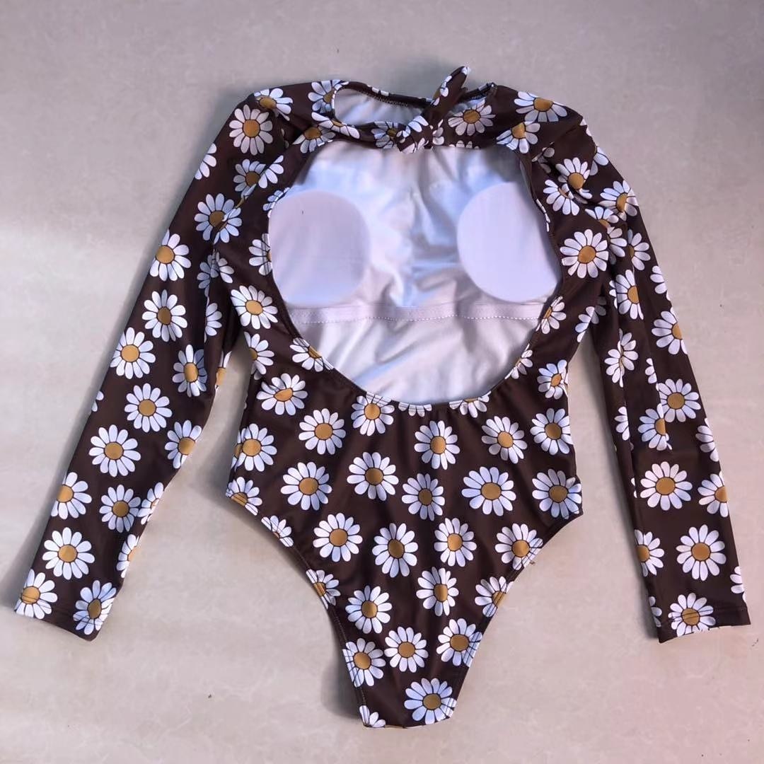 Mujer Traje de baño Anudado Body Traje de baño Floral Bañadores Café Protección solar UV Transpirable Secado rápido Manga Larga - Natación Surf Playa Otoño Primavera / Verano / Licra / Elástico 2026 - $22.99 –P5
