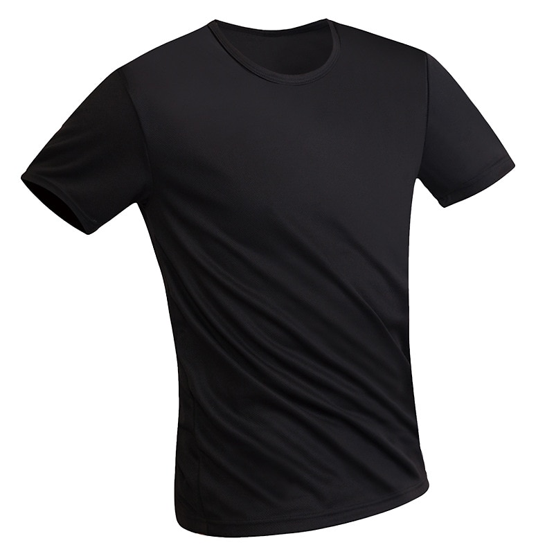 2st herr kortärmad vattentät t-shirt t-shirt tröja hals fläckbeständig topp utomhus hydrofob fläckbeständig antifouling snabb torr lätt sommar vit svart grå fiske klättring strand 2025 - $12.99 –P4