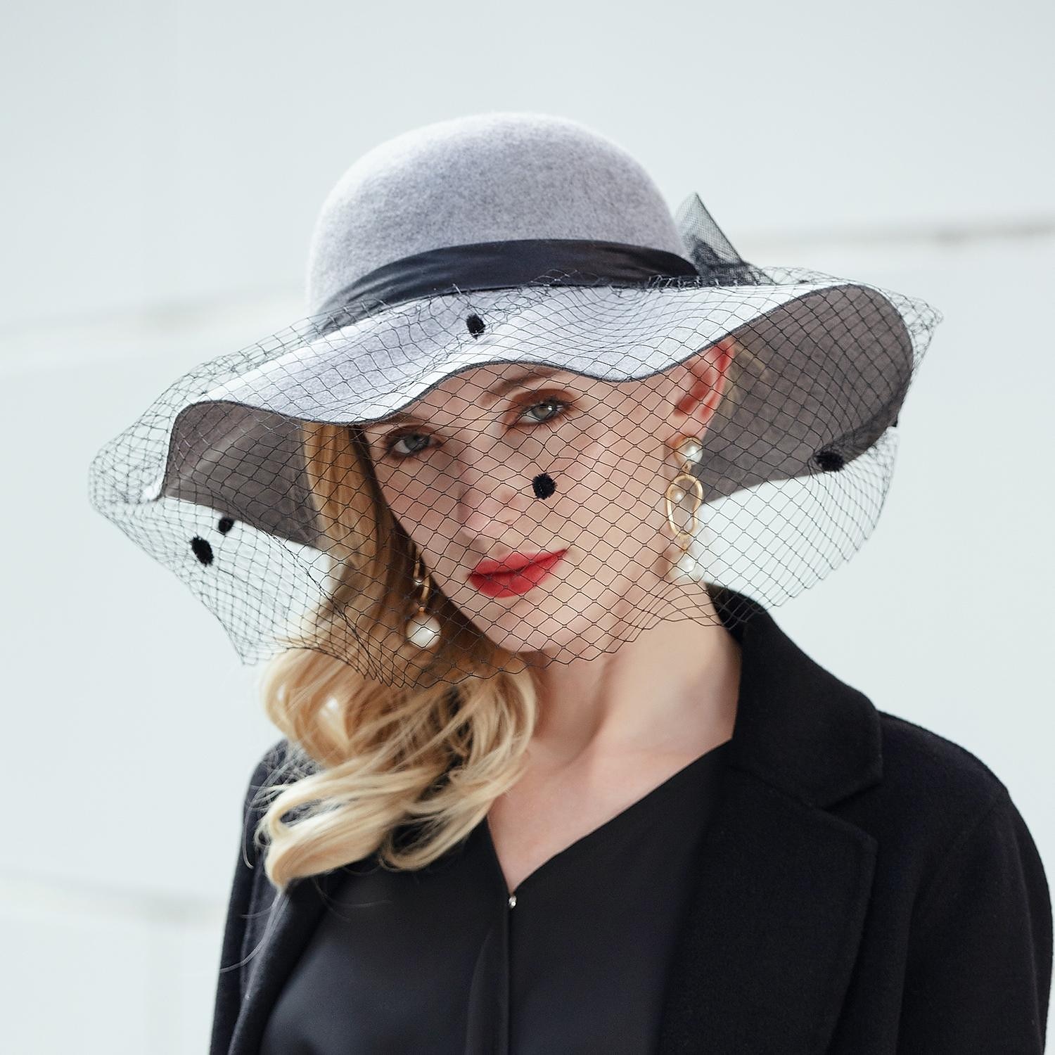 hattar 100% Ull Fiskarhatt Bröllop Kentucky Derby cocktail Royal Astcot Elegant Med Rosett Hårbonad Huvudbonader 2026 - $20.99 –P2