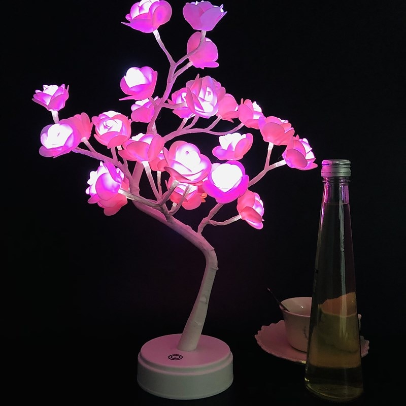 róża kwiat lampa led lampka nocna róża drzewo ślub urodziny walentynki nowy rok 1 zestaw 2026 - $25.99 –P2