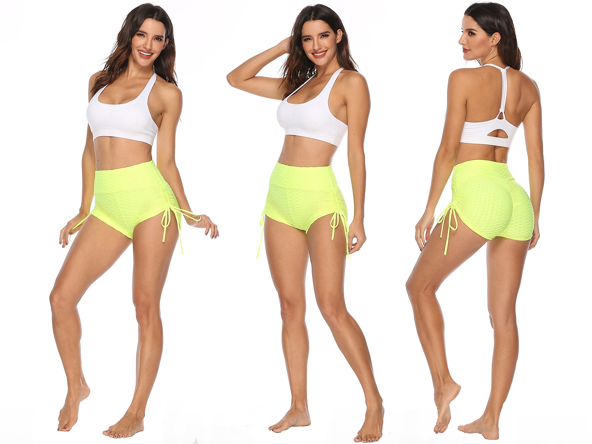 Women's Gym Shorts Yoga Shorts Scrunch Butt Tummy Control Butt Lift High Waist Yoga Fitness Gym Workout Shorts Black Yellow Red Spandex Sports Activewear Stretchy 2025 - $10.39 –P6
