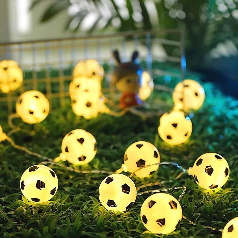 LED Football String Lights World Soccer  3M 1.5M Battery or USB Operation World Soccer DIY Football Fairy Lights Bar KTV Club Party Children's Room Decoration 2026 - $18.99 –P7