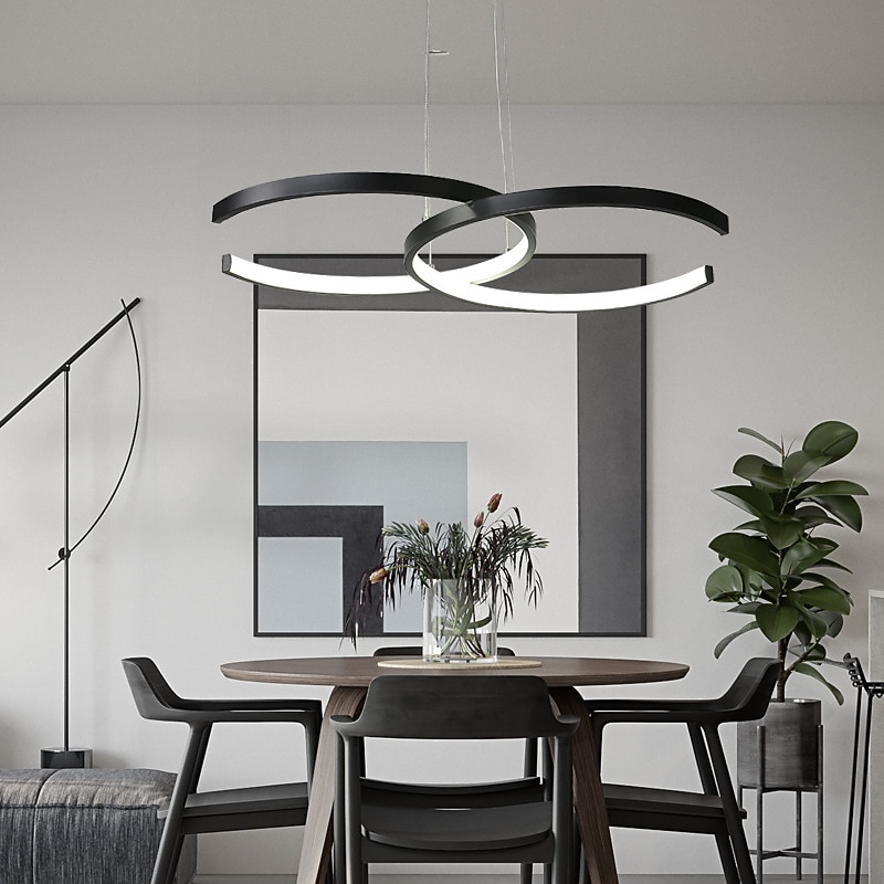 55cm led dimmerabile lampadario nordico nero oro lampadario alluminio sputnik finiture verniciate led stile nordico 220-240v del 2025 a $399.99 –P3