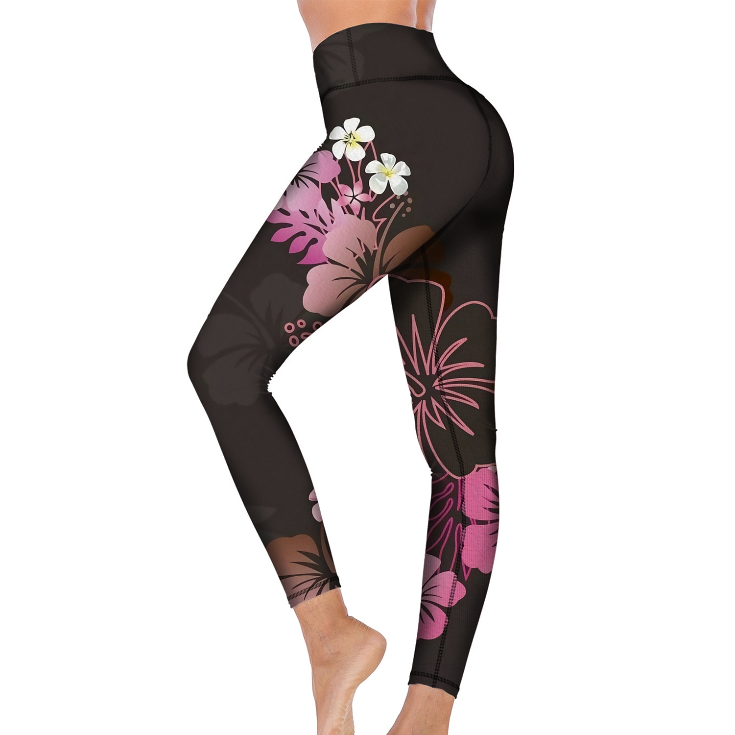 Mujer Pantalones de yoga Levantamiento de tope Control de barriga Alta cintura Entrenamiento de gimnasio Corriendo Aptitud física Mallas Leggings Leggings Estampado Floral Marrón Otoño Invierno 2026 - $12.99 –P1