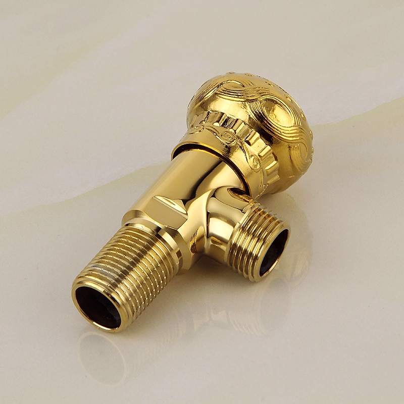 starožitný měděný trojúhelníkový ventil vyřezávaný retro zesílený teplý a studený trojúhelníkový ventil černý rohový ventil odolný proti výbuchu uzavírací ventil vody 1ks 2026 - $30.99 –P16