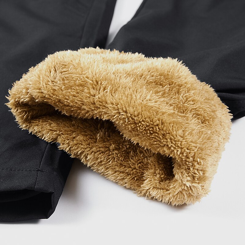 Herren Wasserdichte Wanderhose Fleece-gefütterte Hose Softshellhosen Winter Außen Regular Fit warm Fleece-Futter Abnehmbares Vlies Atmungsaktiv Hosen / Regenhose Unten Dunkelgrau Schwarz / Orange 2025 - $55.99 –P5
