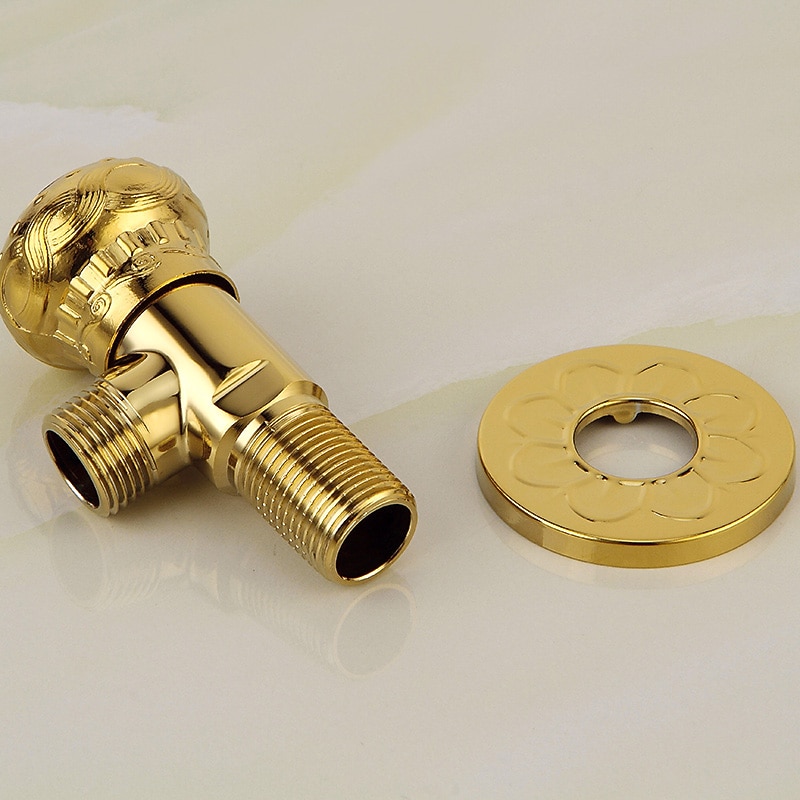 starožitný měděný trojúhelníkový ventil vyřezávaný retro zesílený teplý a studený trojúhelníkový ventil černý rohový ventil odolný proti výbuchu uzavírací ventil vody 1ks 2026 - $30.99 –P15