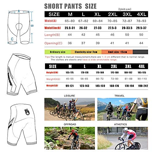 men's bicycle riding pants cycling shorts padded bike biking clothes cycle wear tights black blue 2024 - $35.99 –P6