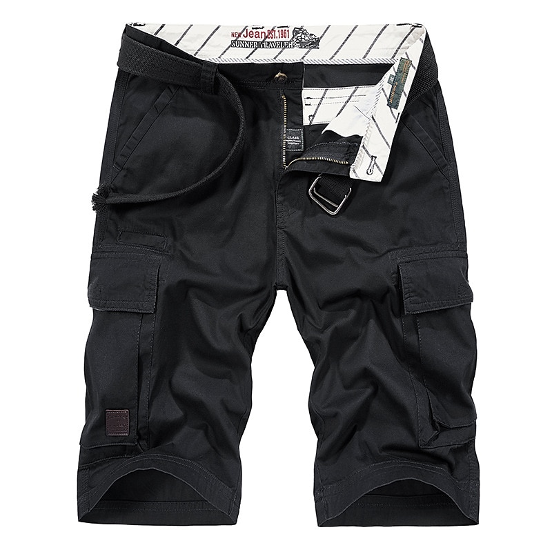 Herren Kurze Hose für Wanderer Cargo-Wandershorts Militär Volltonfarbe Sommer Außen 12" Komfort Ripstop Multi-Pocket Atmungsaktiv Baumwolle Knielänge Kurze Hose Armeegrün Khaki Burgund Grün Schwarz 2025 - $31.99 –P10