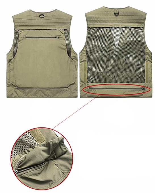 Herren Anglerweste Weste für Wanderer Ärmellos Weste / Fahrradweste Shirt Außen Windundurchlässig Atmungsaktiv Rasche Trocknung Leicht Sommer Polyester Saphir Marineblau gelb fluoreszierend Angeln 2025 - $31.99 –P3