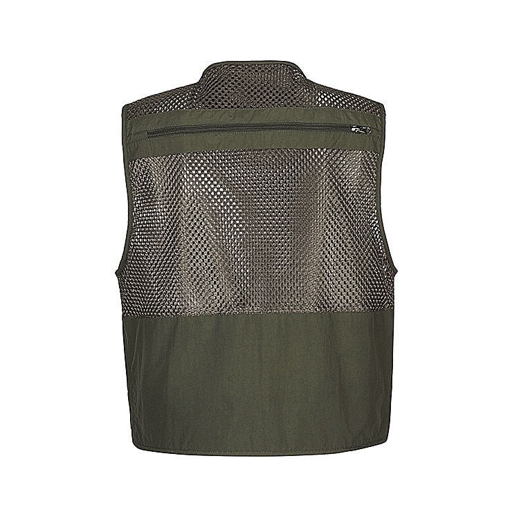 Men's Fishing Vest Hiking Vest Sleeveless V Neck Vest / Gilet Jacket Top Outdoor Breathable Quick Dry Multi Pockets Lightweight Polyester Army Green Khaki Dark Blue Fishing Climbing Camping / Hiking 2025 - $38.99 –P4