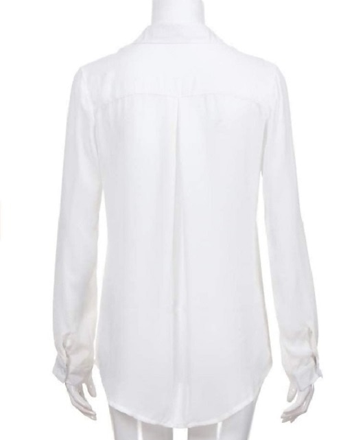 Per donna Camicia Blusa Nero Bianco Blu Liscio Manica lunga Ufficio Informale Colletto S del 2025 a $24.99 -P5
