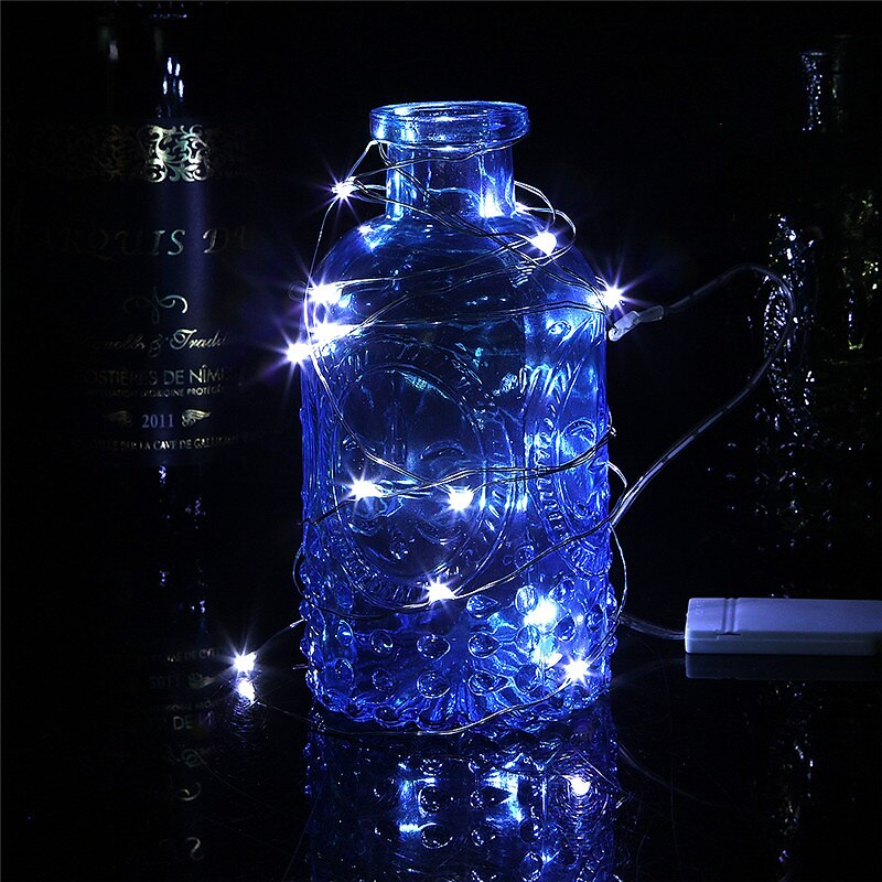 1 m Fili luminosi 10 LED 10 pezzi 1 pc Blu Natale Capodanno Impermeabile Feste Decorativo Batterie alimentate del 2025 a $6.99 –P3