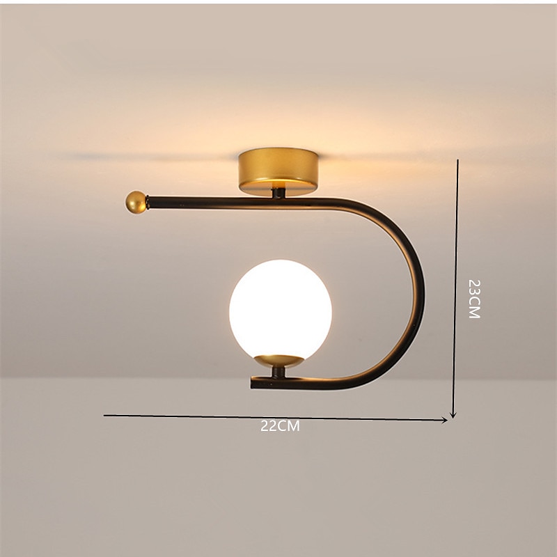 23 cm LED Ceiling Light Porch Light Corridor Lamp Black Gold Globe Design Nordic Geometric Shapes Flush Mount Lights Metal Artistic Style Globe Painted Finishes LED 220-240V 2025 - $126.99 –P11