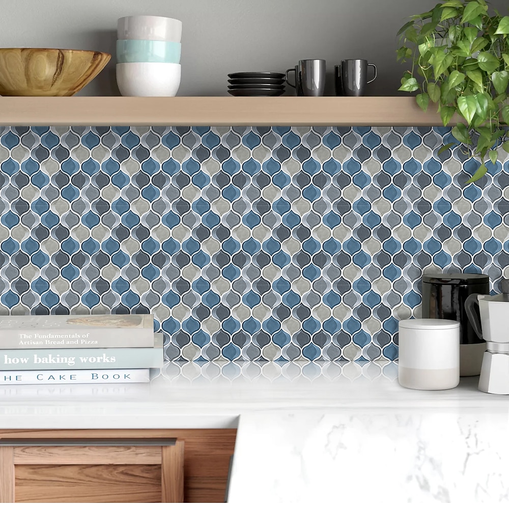 10 stk imitert epoksy fliser klistremerke farge lanterne vegg klistremerke hus renovering DIY selvklebende pvc tapet maling kjøkken vanntett og oljetett vegg klistremerke 2025 - $13.99 –P4