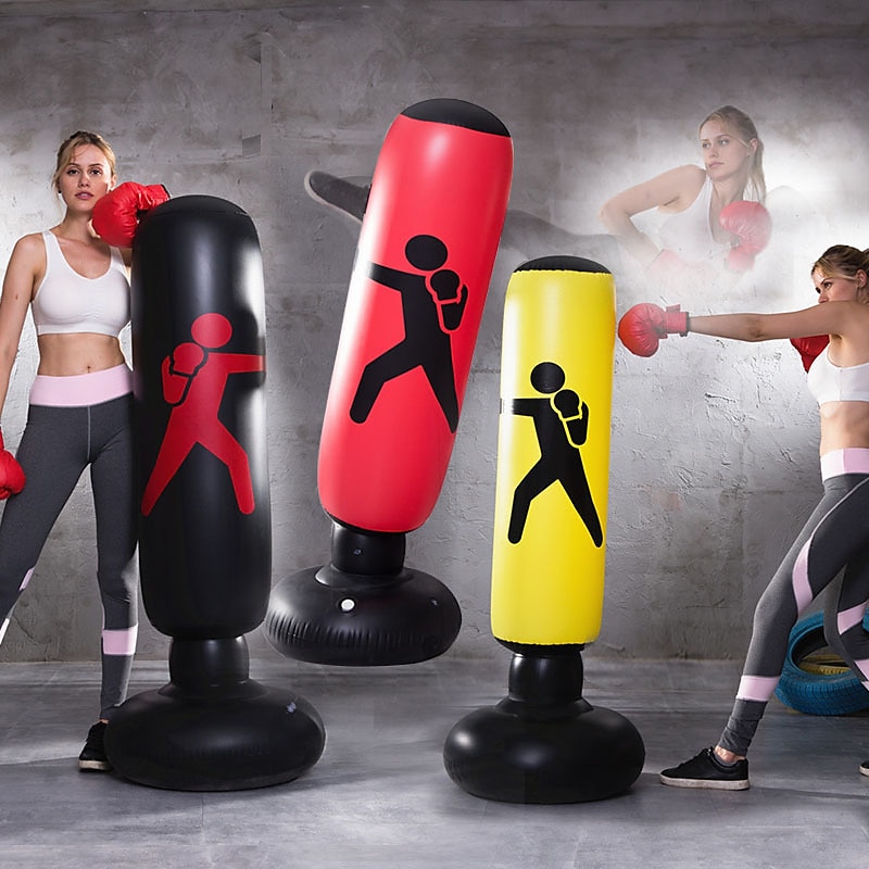 Inflatable Stress Boxing Punch Tower Free Standing Box Fun Workout Bag Pump 