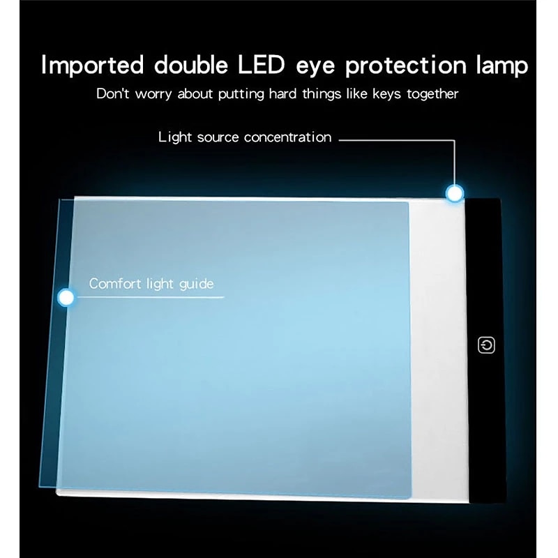 Eye Protection A5 LED Drawing Tablet Diamond Painting Board Copy Pad  Writing Sketching Tracing LED Light Pad - China Light Box, Light Pad