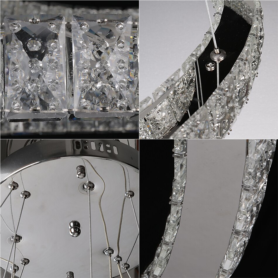 3-ring led عاكسة للضوء pandent ضوء كريستال تصميم دائرة الثريا الفولاذ المقاوم للصدأ طبقات النمط الفني النمط الرسمي مطلي بالكهرباء الفنية led 110-240v 2025 - $619.09 –P8