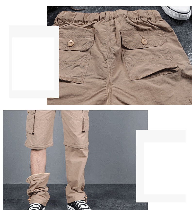 Herren Arbeitshose Convertible Hose Wanderhosen Sommer Außen Regular Fit Ripstop Atmungsaktiv Leicht Weich Nylon Unten Armeegrün Grau Khaki Jagd Angeln Klettern M L XL XXL XXXL / Verschleißfestigkeit 2025 - $36.99 –P3