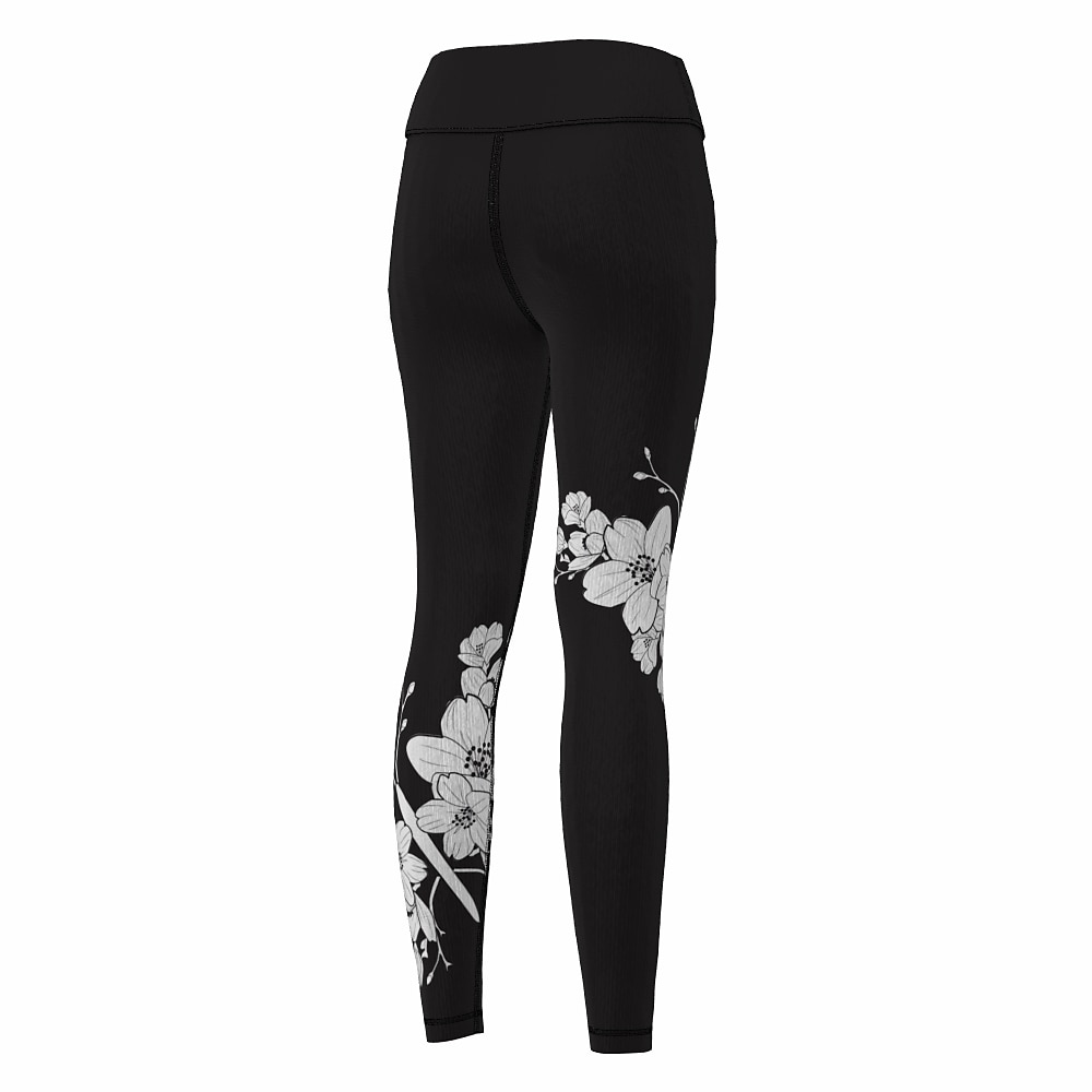 Dam Yogabyxor Rumplyft Magkontroll Hög midja Gymträning Löpning Kondition Trikåer Damasker Blomtryck Svart Höst Vinter sporter Sportkläder Hög Elasisitet 2026 - $12.99 –P4