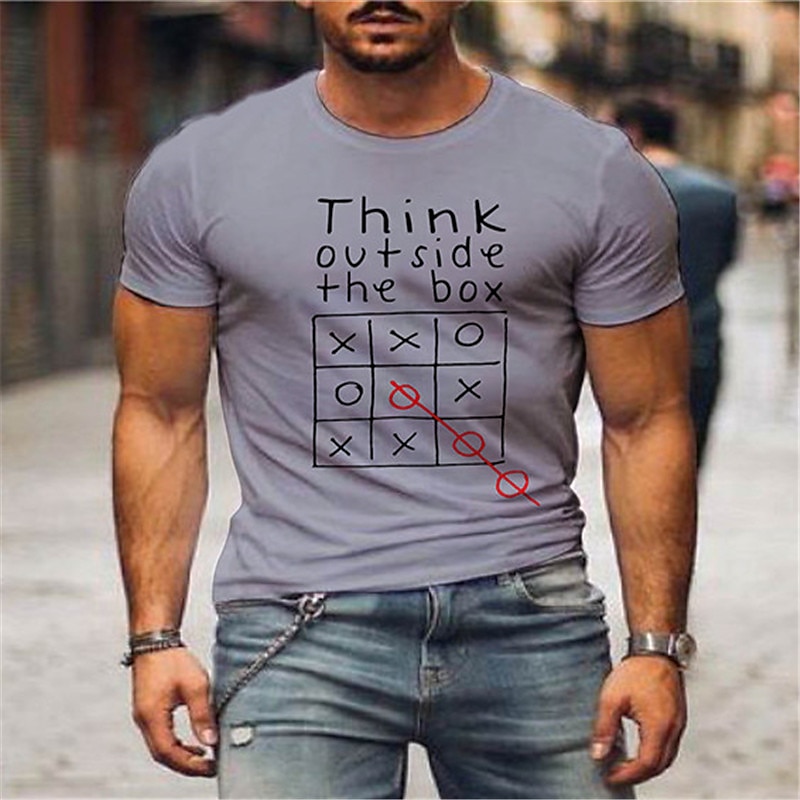 Homens Letra Camisa Social Camiseta Algodão Manga Curta Gráfico Camisa Preto / Vermelho Branco Vermelho Camiseta confortável Rua Esportes Roupas de estilistas de 2025 por $15.99 –P4