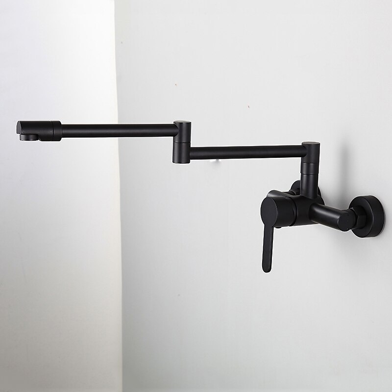 Torneira misturadora de pia de cozinha montada na parede, torneira de enchimento de panela dobrável, torneiras dobráveis de dois furos de alça única, acabamento galvanizado/pintado pull-out/pull-down/enchimento de panela montado na parede/latão de 2025 por $202.49 –P17