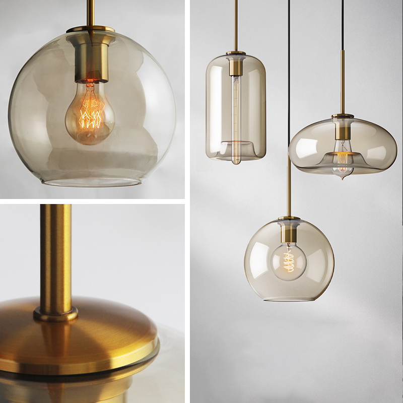 20 cm Single Design Pendant Light Glass Glass Electroplated Vintage Nordic Style 110-120V 220-240V 2025 - $147.99 –P9