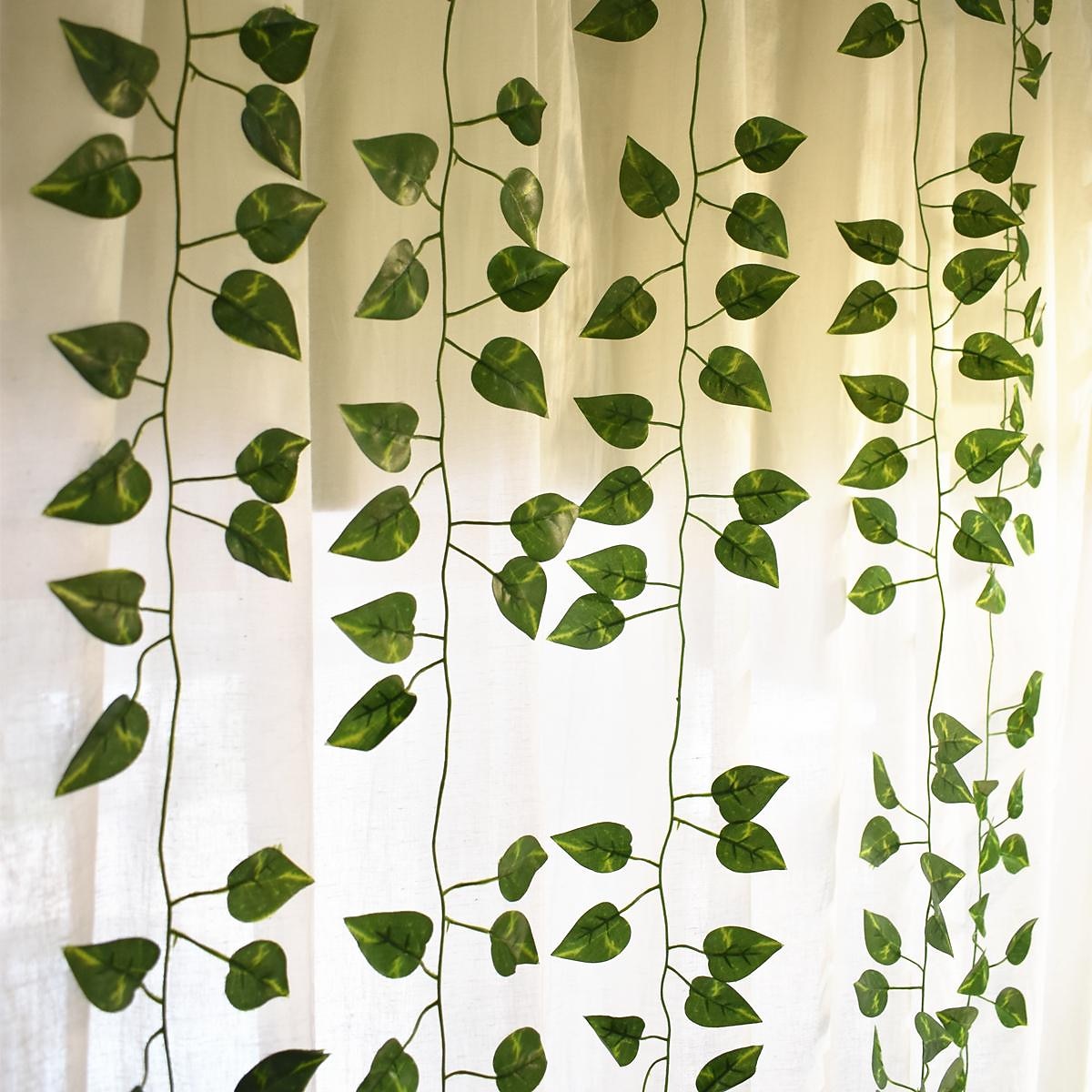 12Pcs 220Cm/87“ Artificial Plants Vine Wall Decor Wedding Party Decorative Artificial Leaves Greenery Artificial Hanging Plants For Wedding Wall Decor, Party Room Decor 2026 - $19.99 –P4