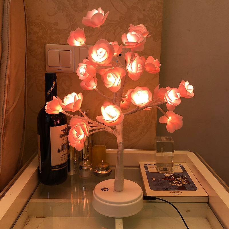 róża kwiat lampa led lampka nocna róża drzewo ślub urodziny walentynki nowy rok 1 zestaw 2026 - $25.99 –P1