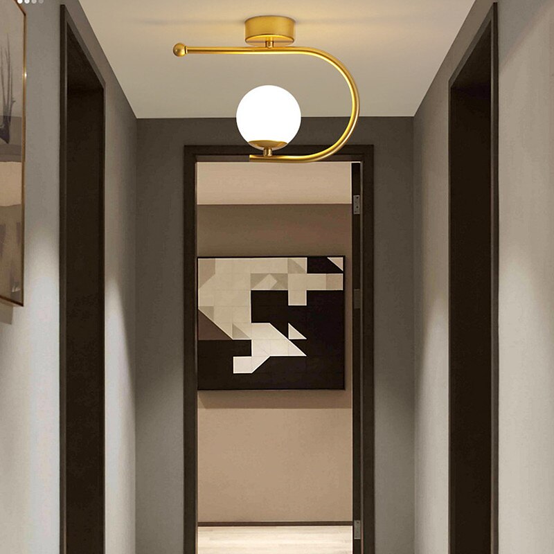 23 cm LED Ceiling Light Porch Light Corridor Lamp Black Gold Globe Design Nordic Geometric Shapes Flush Mount Lights Metal Artistic Style Globe Painted Finishes LED 220-240V 2025 - $126.99 –P1