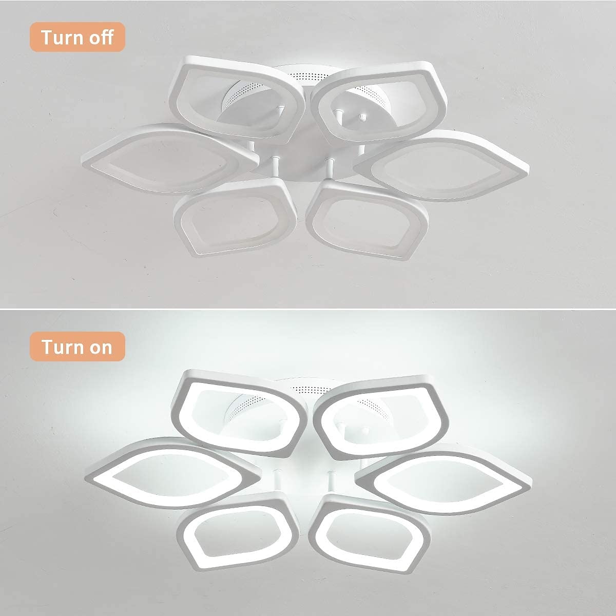 6/8/12/15 Heads LED Ceiling Light Lotus Design Ceiling Lamp Modern Artistic Metal Acrylic Style Stepless Dimming Bedroom Painted Finish Lights 110-240V ONLY DIMMABLE WITH REMOTE CONTROL Flower Design 2025 - $181.27 –P6