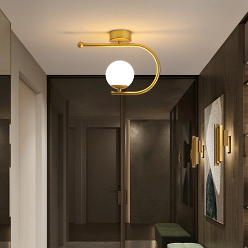 23 cm LED Ceiling Light Porch Light Corridor Lamp Black Gold Globe Design Nordic Geometric Shapes Flush Mount Lights Metal Artistic Style Globe Painted Finishes LED 220-240V 2025 - $126.99 –P3