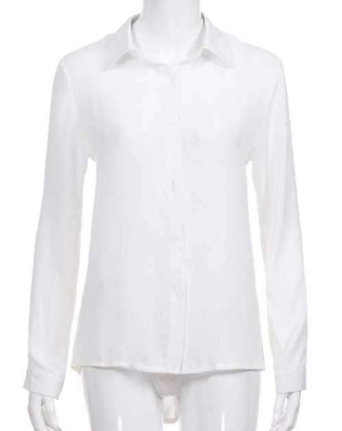 Per donna Camicia Blusa Nero Bianco Blu Liscio Manica lunga Ufficio Informale Colletto S del 2025 a $24.99 -P4