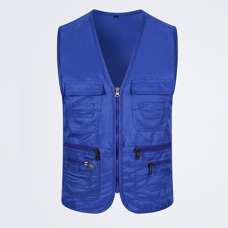 Men's Fishing Vest Military Tactical Vest Hiking Vest Sleeveless V Neck Vest / Gilet Jacket Top Outdoor Breathable Quick Dry Lightweight Multi Pockets Cotton Polyester Dark Grey Black Army Green 2025 - $17.49 –P3