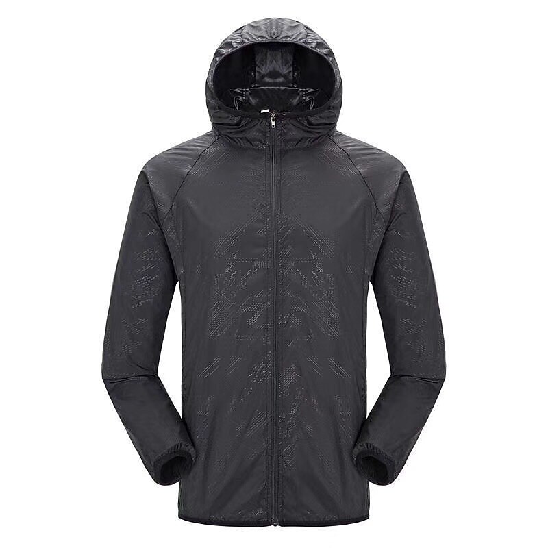 Iugvhana Men's Lightweight Softshell Jacket Zip Up Hooded Waterproof Outdoor Travel Hiking Windbreaker Jackets With Zipper Pockets Orange XL