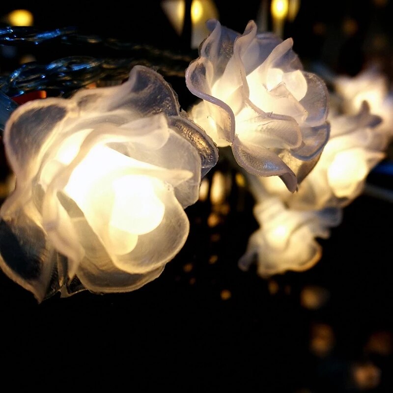 růžová řetězová světla, 1,5 m, 3 m, 6 m, 10/20/40 LED - teplá bílá vícebarevná dekorativní světla na baterie pro valentýnské svatby a novoroční venkovní párty 2025 - $7.99 –P8