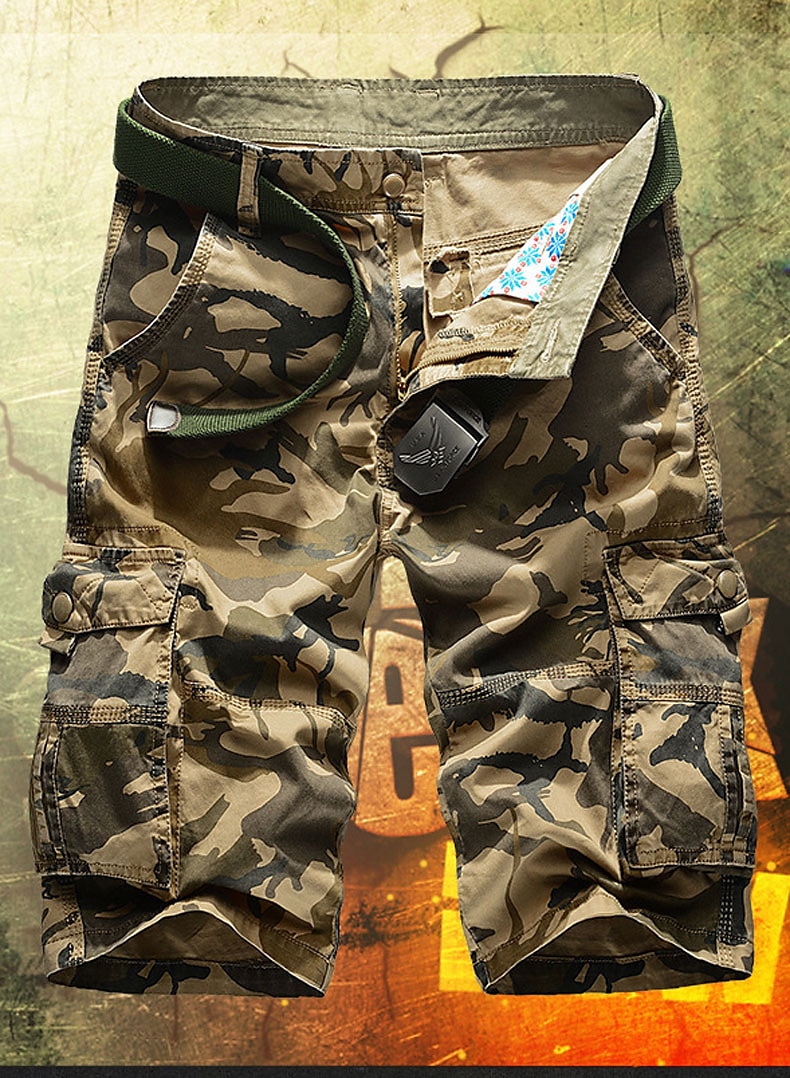Per uomo Pantaloncini Tattici Pantaloncini cargo Pantaloncini mimetici Mimetico Ripstop Traspirante Sport & Outdoor Militare Giallo Verde militare del 2026 a $25.99 –P3