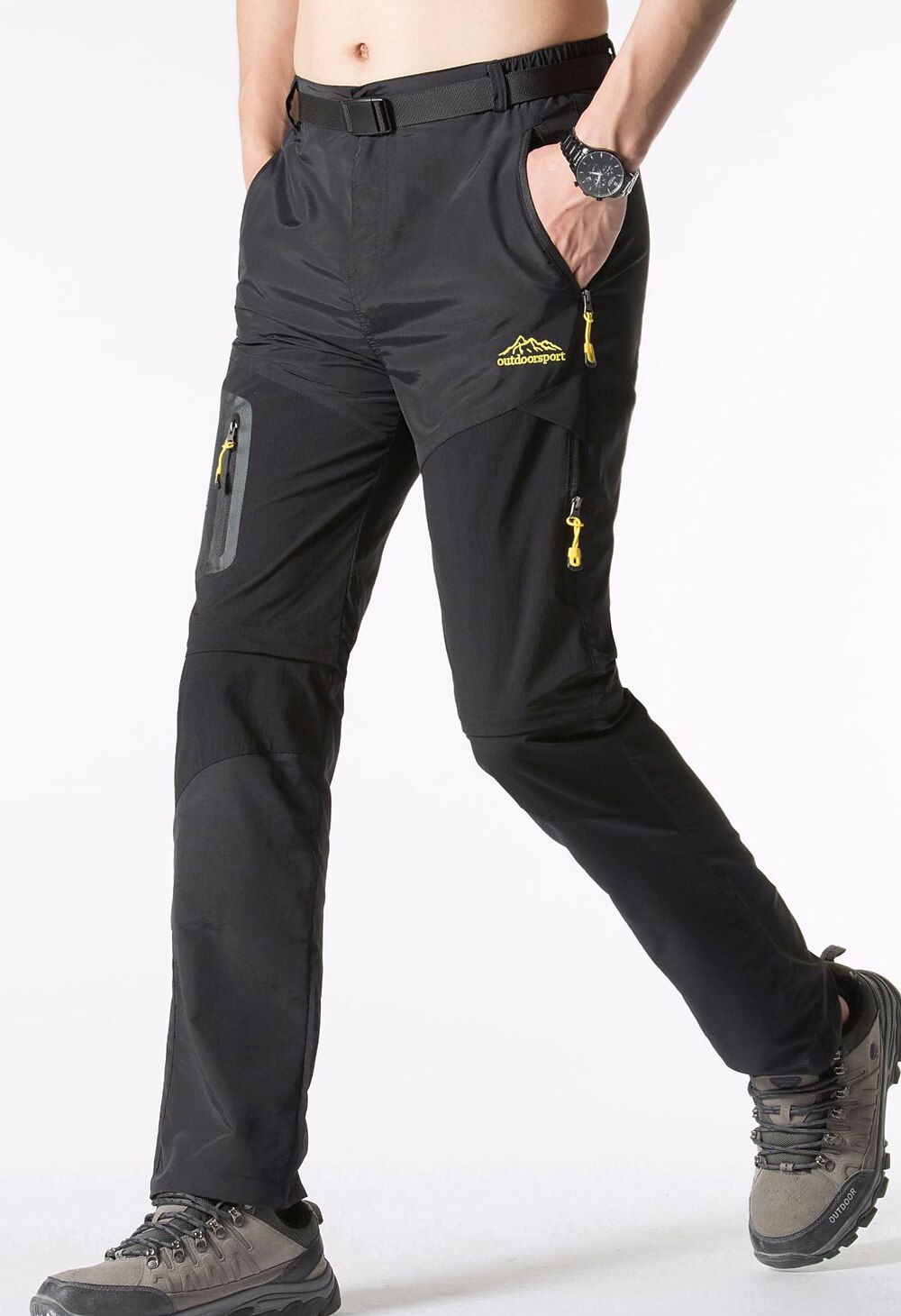 Herre Konvertible bukser Turbukser Sommer Utendørs Vindtett Regn-sikker Pustende Hurtigtørkende Bunner Svart Militærgrønn Camping / Vandring Fisking Vandring L XL XXL XXXL 4XL / Elastisk 2025 - $38.99 –P6