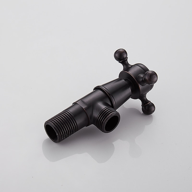 starožitný měděný trojúhelníkový ventil vyřezávaný retro zesílený teplý a studený trojúhelníkový ventil černý rohový ventil odolný proti výbuchu uzavírací ventil vody 1ks 2026 - $30.99 –P7