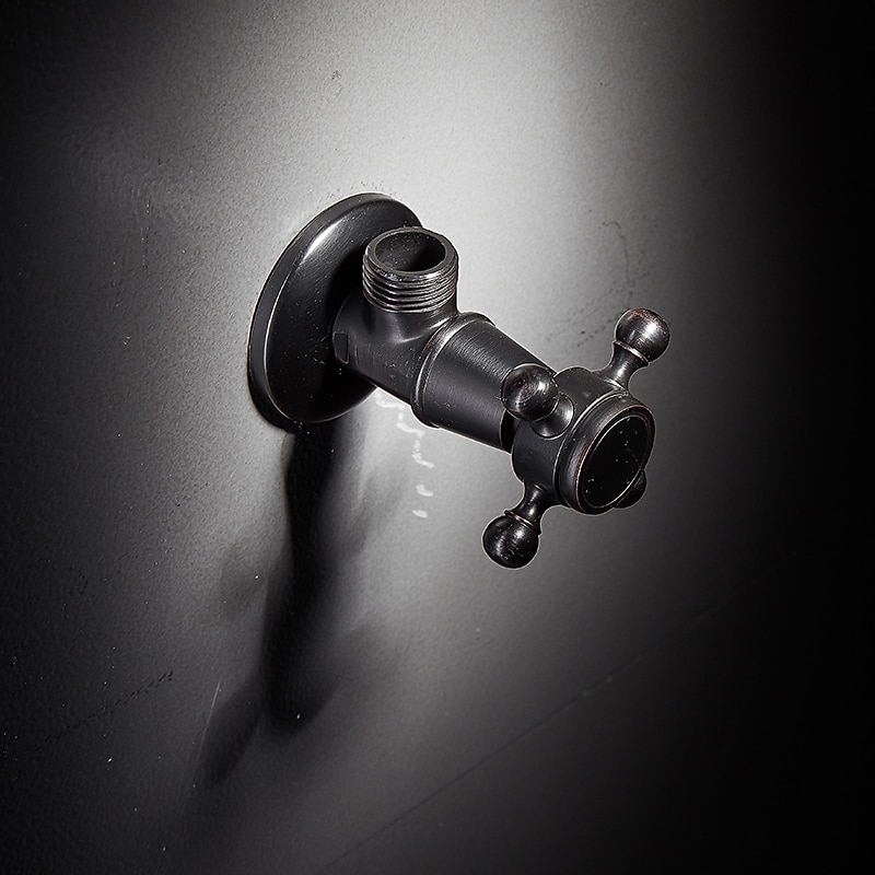starožitný měděný trojúhelníkový ventil vyřezávaný retro zesílený teplý a studený trojúhelníkový ventil černý rohový ventil odolný proti výbuchu uzavírací ventil vody 1ks 2026 - $30.99 –P2