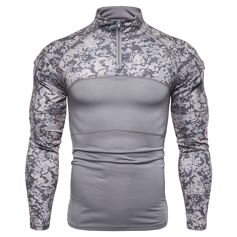 Herr Stridskjorta Jakt-T-shirt med kamouflagemönster Taktisk militärskjorta Kamouflage Långärmad Utomhus Vår Höst Snabb tork Svettavvisande Bekväm Andningsfunktion Överdelar Polyester Camping 2025 - $18.49 –P10