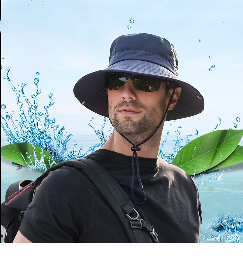 Hombre Gorro para el Sol Sombrero Bob Al aire libre Empacable UPF50+ Protección UV Secado rápido Primavera Verano Sombrero Malla Camping / Senderismo Caza Pesca Verde Ejército Gris Caqui 2025 - $11.59 –P4