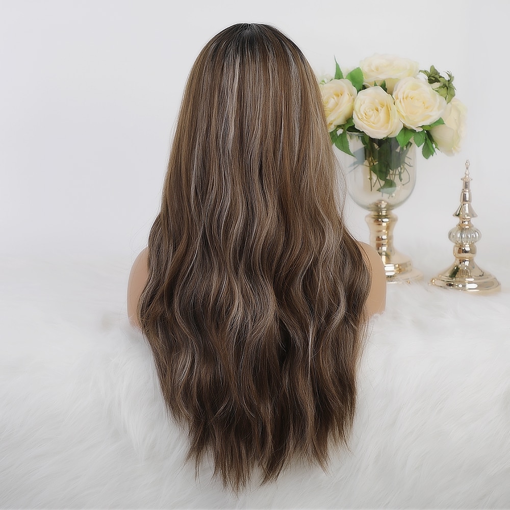 perruque synthétique résistante à la chaleur perruque partie centrale bouclée perruques blondes de longueur moyenne pour femmes pour la fête perruques de fête de noël de 2025 ? $18.99 –P16