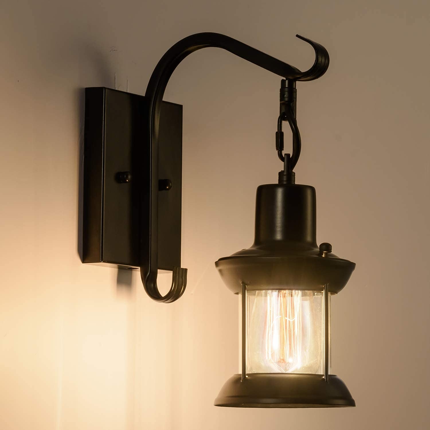 Lightinthebox Rustic Wall Light 2-in-1 Oil Rubbed Bronze Vintage Wall Light Bedside Lamp Fixtures Hardwired Plug In Industrial Glass Shade Lantern Lighting Retro Lamp 2025 - $116.99 –P7