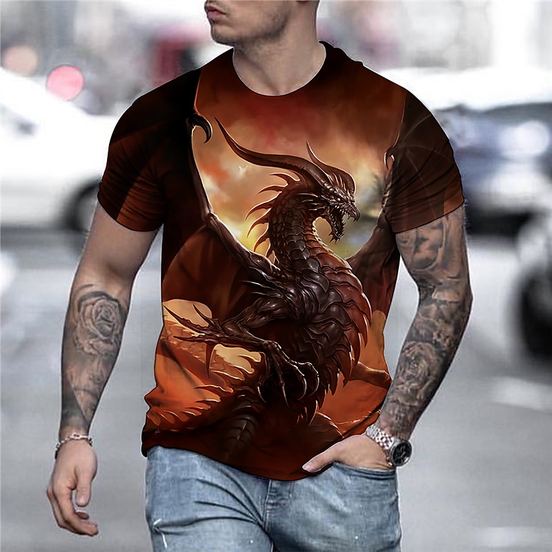 Hombre Graphic Anime Dragón Camisa Camiseta Tee Manga Corta Camiseta Impresión 3D Cuello Barco Camisa Ropa de calle Exagerado Diario Festivos Negro Dorado Azul Piscina Ropa Talla Grande S M L XL XXL 2025 - $17.99 –P3
