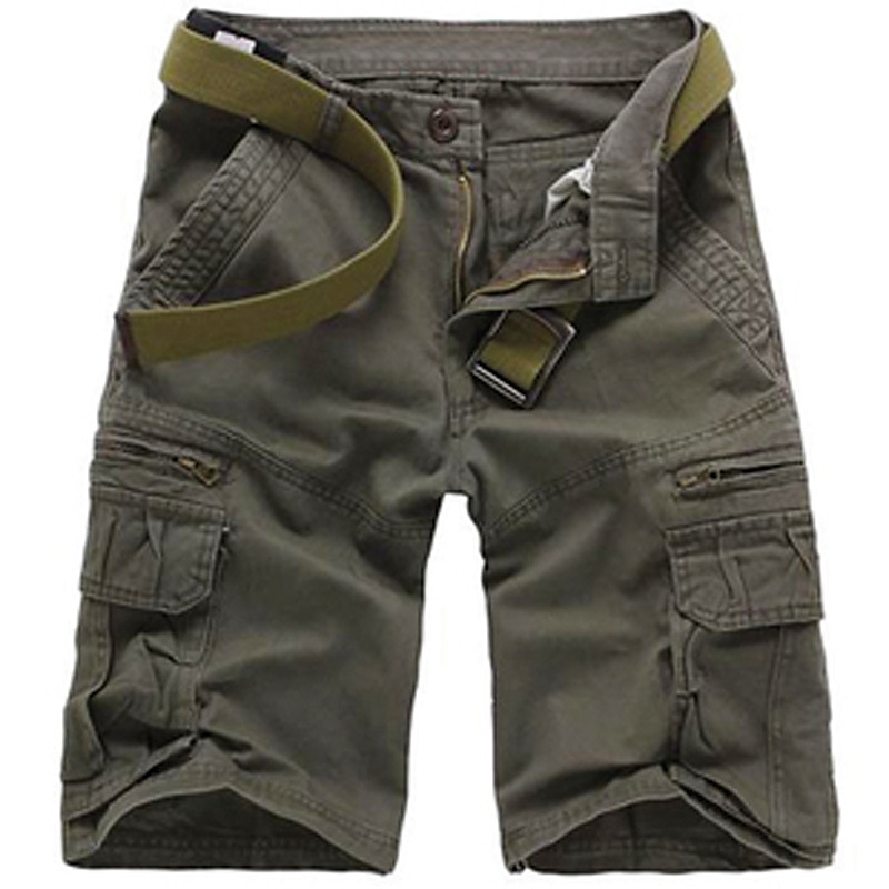 Hombre Pantalón Corto Cargo Pantalón corto Multi bolsillo Pierna recta Color sólido Comodidad Listo para vestir Longitud de la rodilla Exterior Diario Deportes Elegante Negro Verde Ejército 2026 - $38.99 –P10