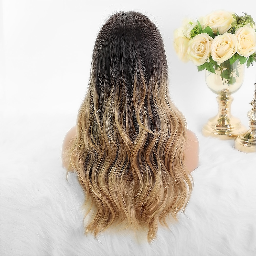 perruque synthétique résistante à la chaleur perruque partie centrale bouclée perruques blondes de longueur moyenne pour femmes pour la fête perruques de fête de noël de 2025 ? $18.99 –P14