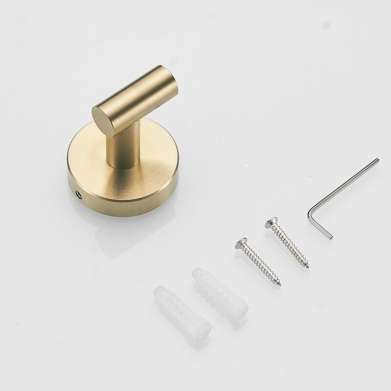 il set di accessori per il bagno include porta accappatoio e portasciugamani ad anello nuovo design moderno materiale in acciaio inossidabile montato a parete dorato 3 pezzi del 2025 a $60.99 –P14